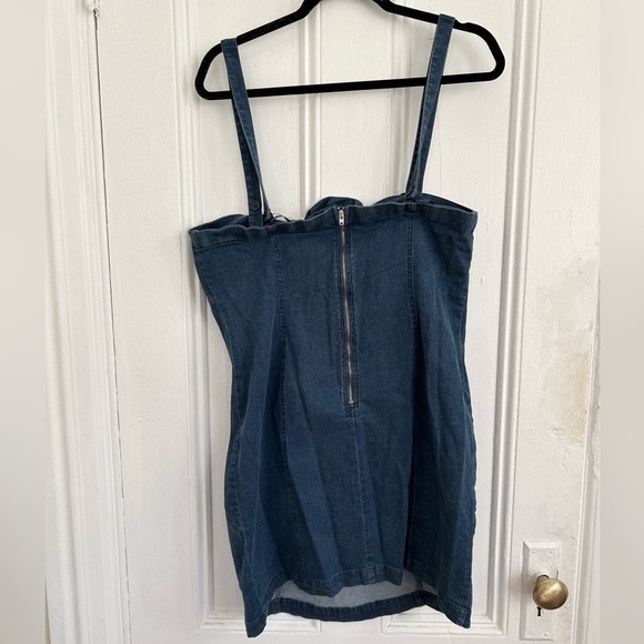 Anthropologie Porridge Denim Rosette Chambray Mini Dress - Picture 8 of 8